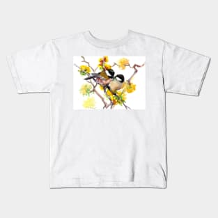 Birds in The Spring, Beutiful Cute bird art, design Kids T-Shirt